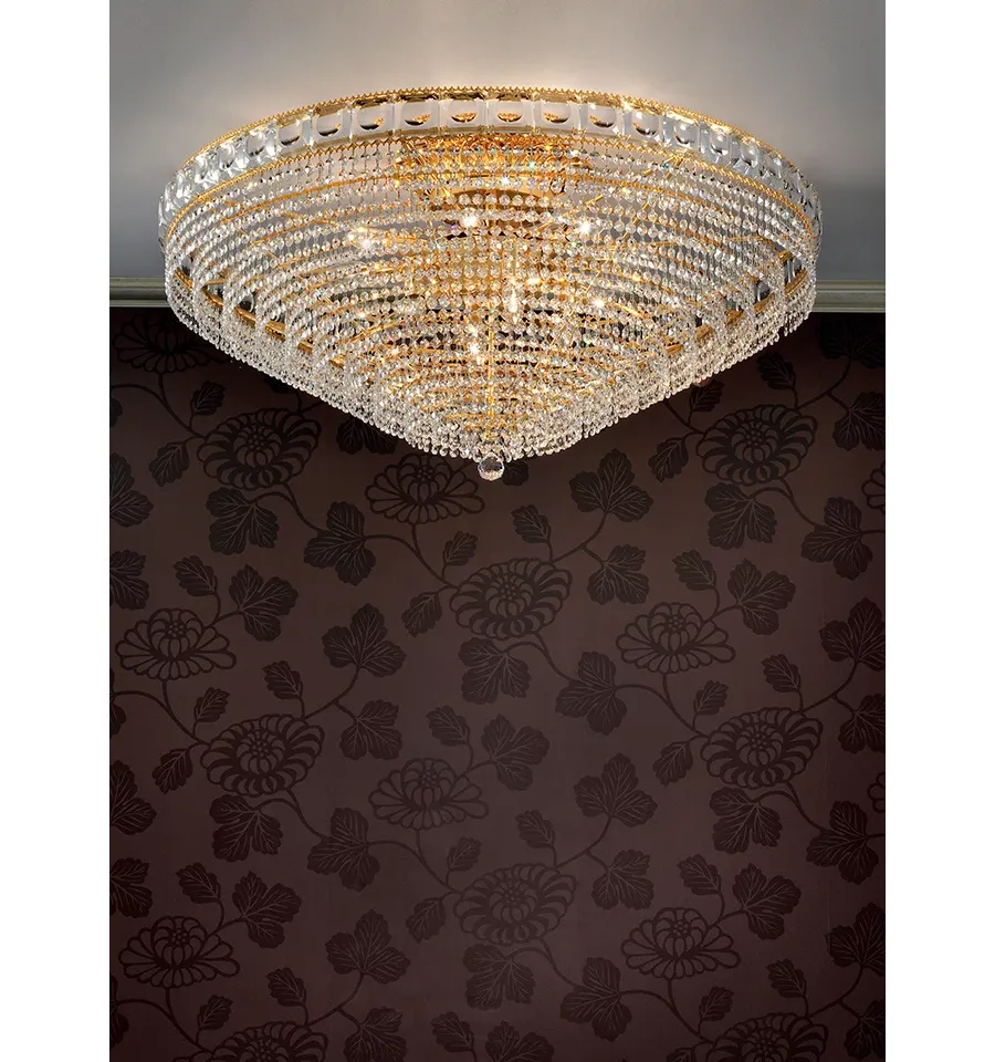 obrazek 1 Efektowna lampa sufitowa z pozłacanego mosiądzu