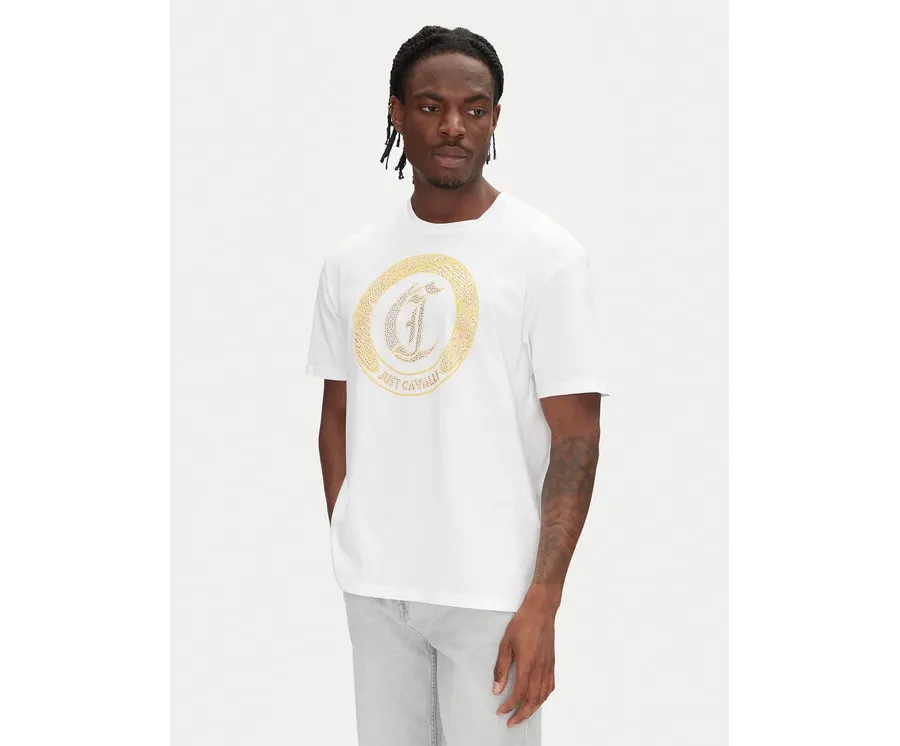 obrazek 1 Just Cavalli T-Shirt 78OAHE22 Biały Regular Fit