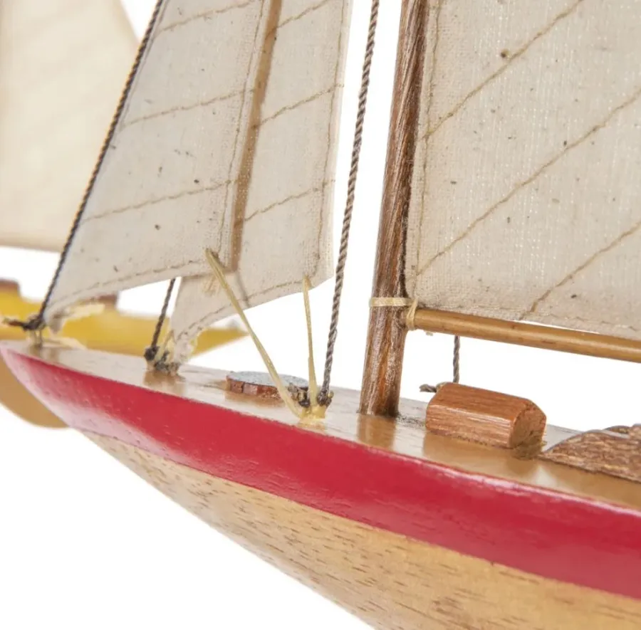 obrazek 4 Wisząca dekoracja - cztery kolorowe miniatury J-Yacht z lat 30. XX wieku dla miłośników żeglarstwa