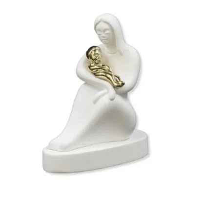 Picture A unique sculpture depicting a mother and child