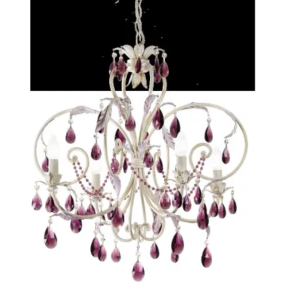 Zdjęcie Gustowny żyrandol z fioletowymi kryształami - Euro Lamp Art