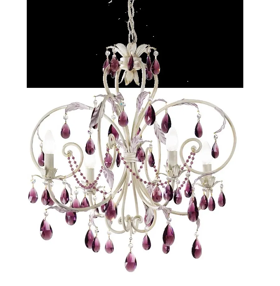 obrazek 1 Gustowny żyrandol z fioletowymi kryształami - Euro Lamp Art