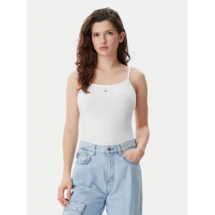Zdjęcie Tommy Jeans Top Essential DW0DW20675 Écru Slim Fit