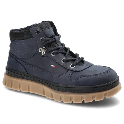 Zdjęcie Granatowe Trapery Tommy Hilfiger Wygodne Buty Damskie