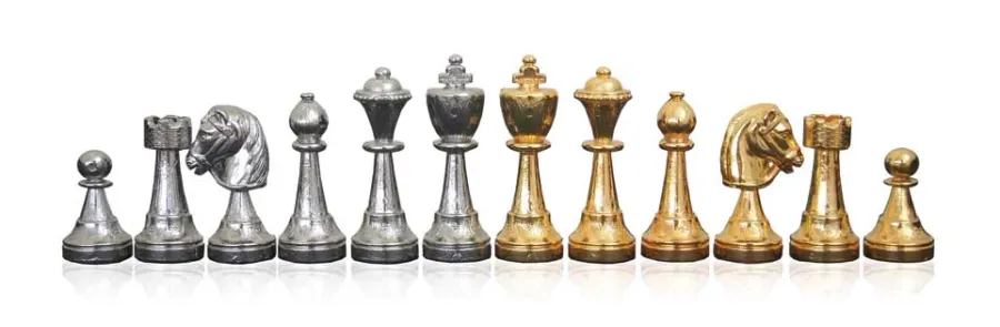 obrazek 1 Piękne pionki, platerowane srebrem i złotem 70G
