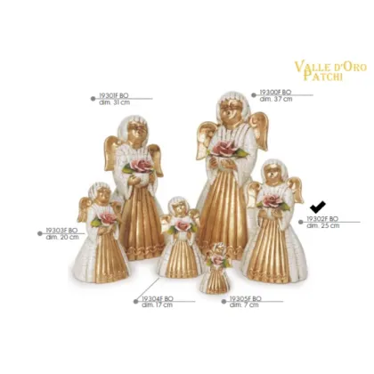 Picture Beautiful angel with a rose 25 cm - Valle d'oro Patchi