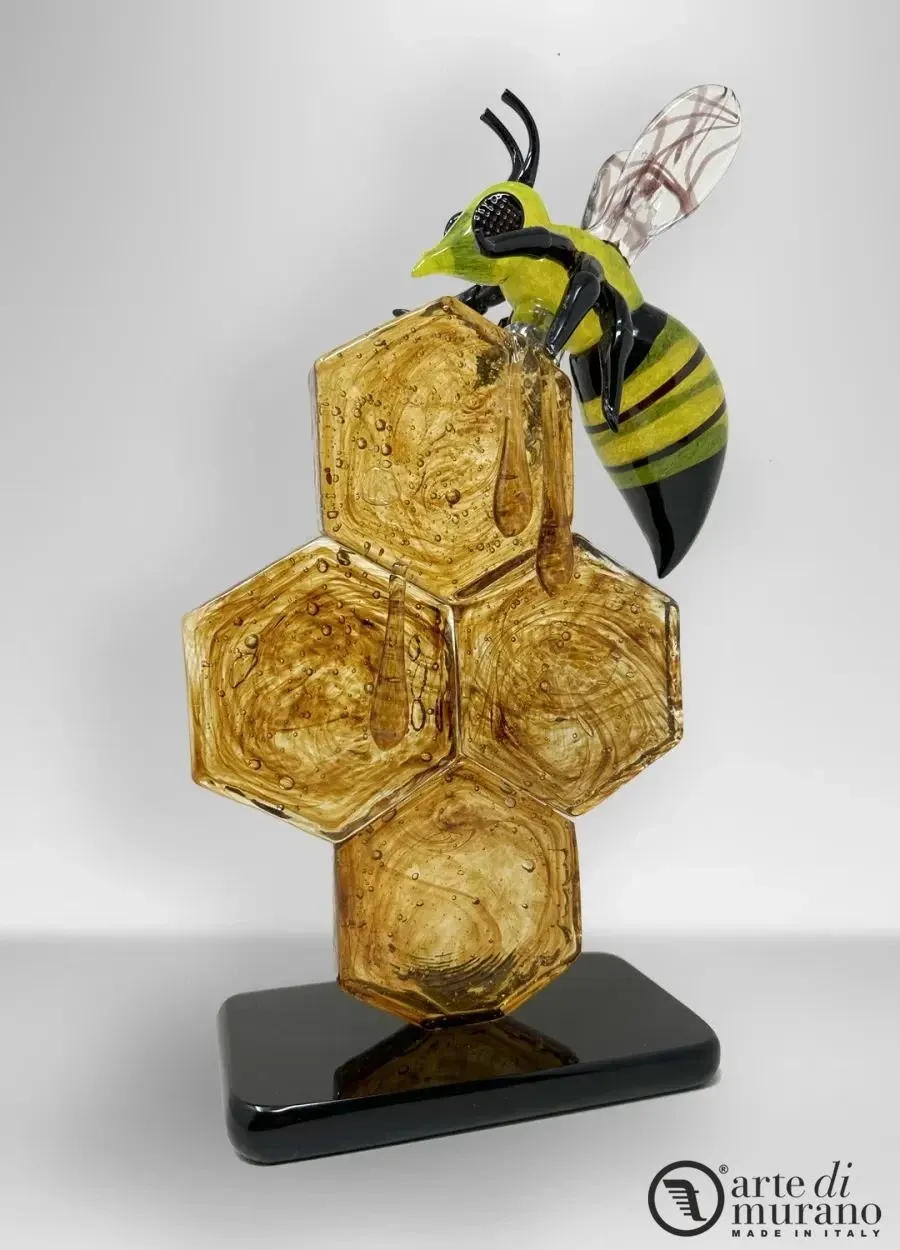 obrazek 1 Miód z pszczołą rzeźba ze szkła Murano