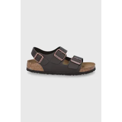 Zdjęcie Birkenstock sandały skórzane Milano damskie kolor brązowy 34103