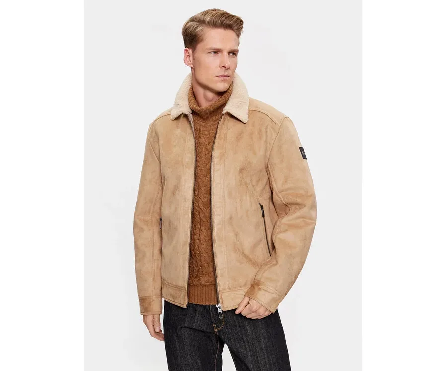 obrazek 1 Tom Tailor Kurtka z imitacji skóry 1037361 Beżowy Regular Fit