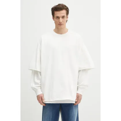 Zdjęcie Rick Owens longsleeve bawełniany Tommy Hustler kolor biały gładki DU01E3266.RIGRN