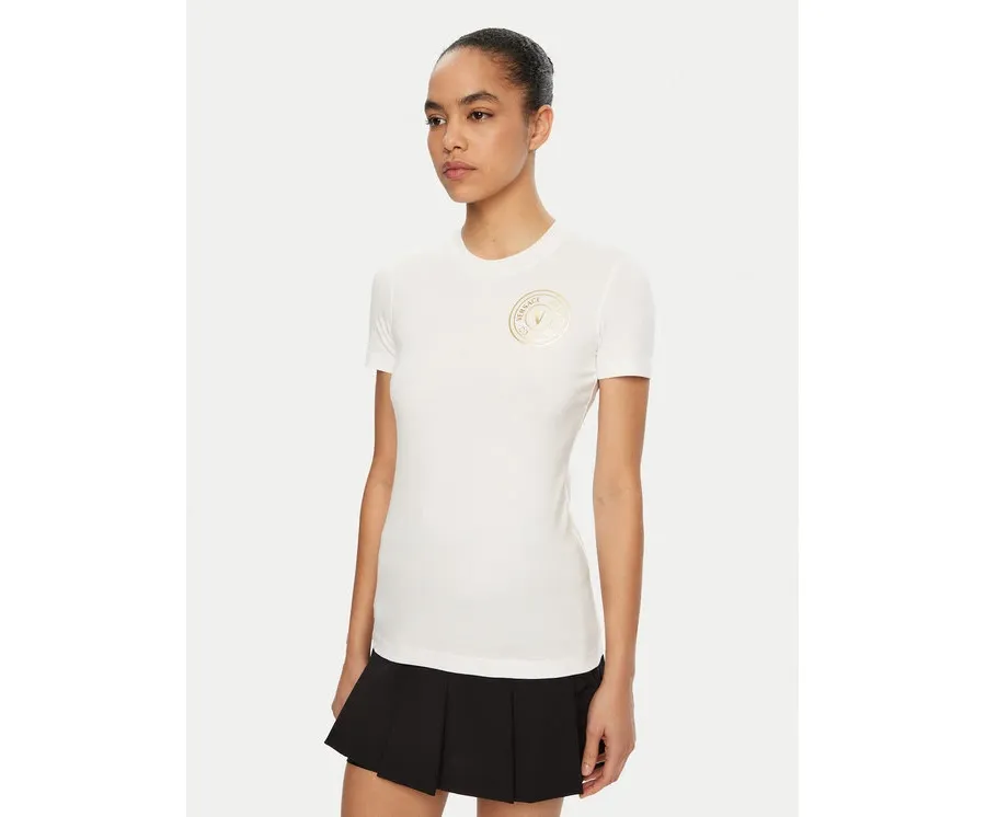 obrazek 1 Versace Jeans Couture T-Shirt 78HAHT00 Biały Regular Fit