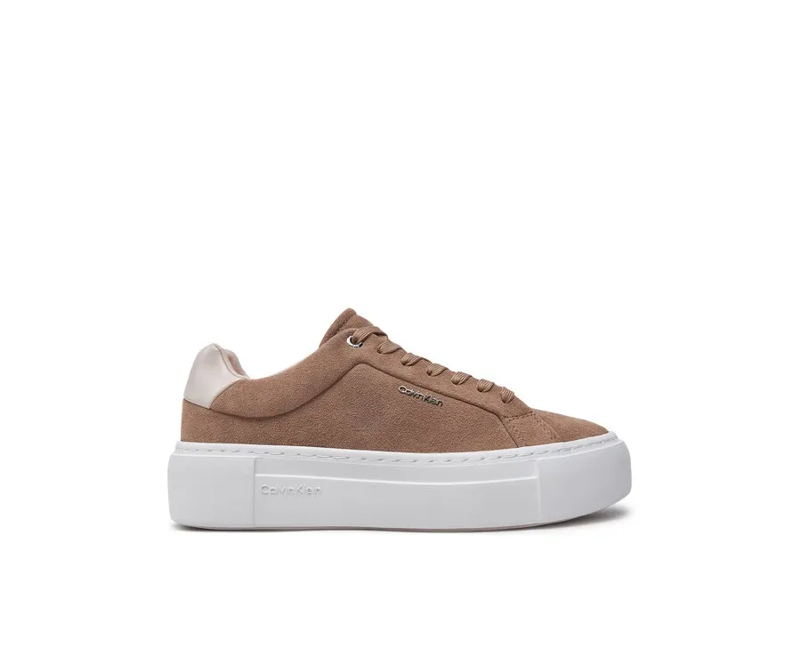 obrazek 1 Calvin Klein Sneakersy Flatform Cup Lace Up W/Ml HW0HW02282 Brązowy