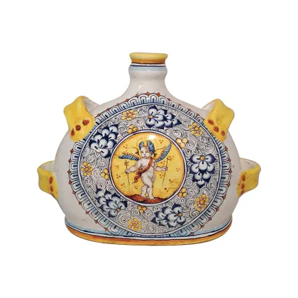 Picture Beautiful Italian ceramic water bottle with a reproduction of decorations from the late 16th century