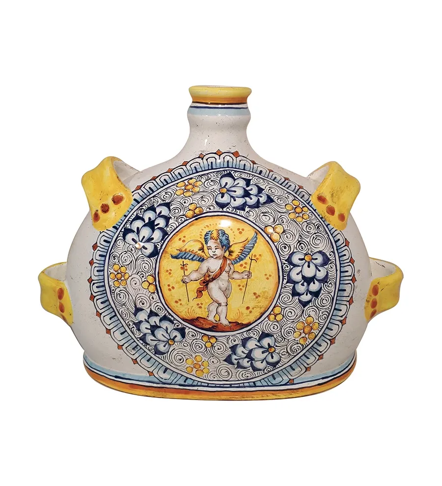obrazek 1 Piękna włoska ceramiczna butelka na wodę z reprodukcją dekoracji z końca XVI wieku