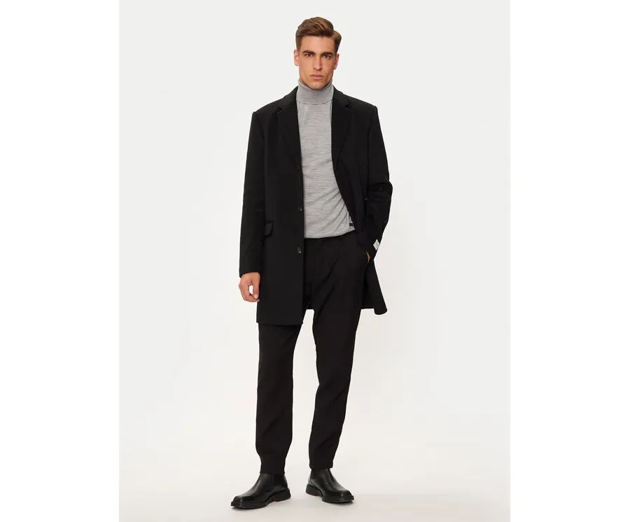 obrazek 1 Calvin Klein Płaszcz wełniany K10K113664 Czarny Regular Fit