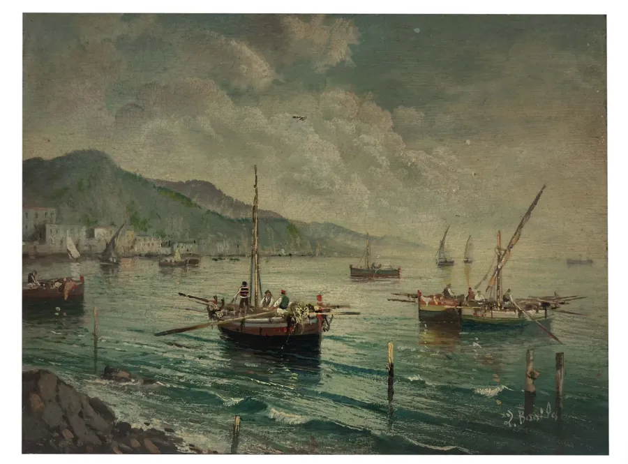 obrazek 2 Oryginalny włoski obraz o tematyce morskiej 18x24 cm - Luigi Basile