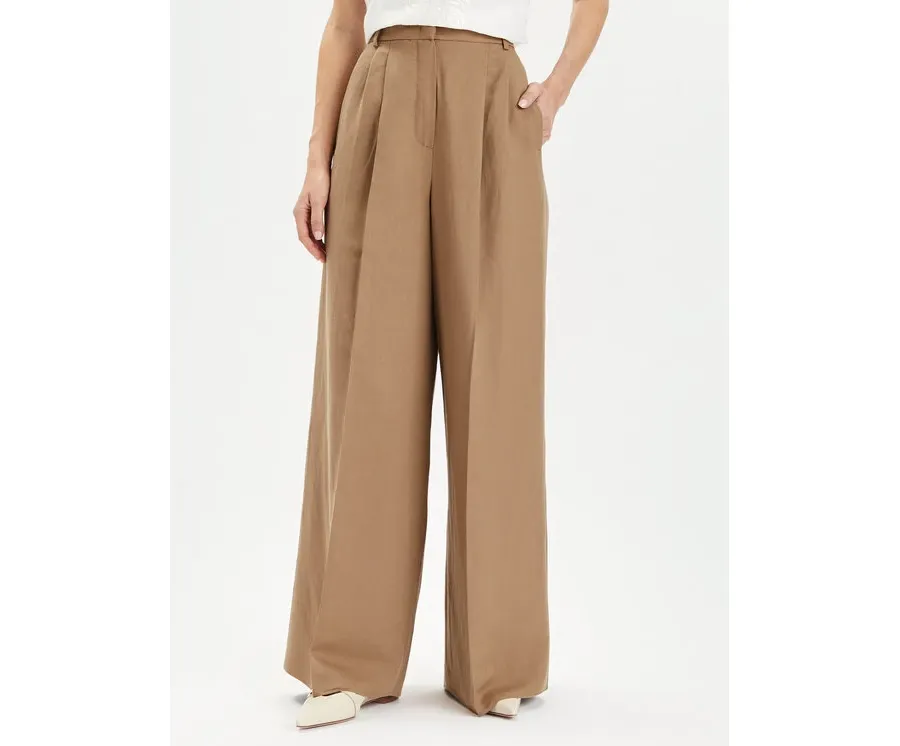 obrazek 1 Weekend Max Mara Spodnie materiałowe Diletta 2415131062 Brązowy Wide Leg