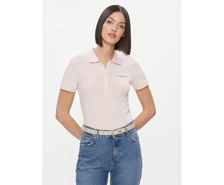 obrazek 1 Tommy Hilfiger Polo Logo WW0WW41032 Różowy Slim Fit