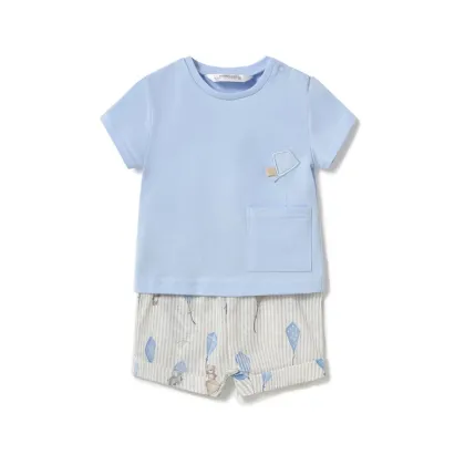 Zdjęcie Mayoral Komplet t-shirt i spodenki 1202 Błękitny Regular Fit