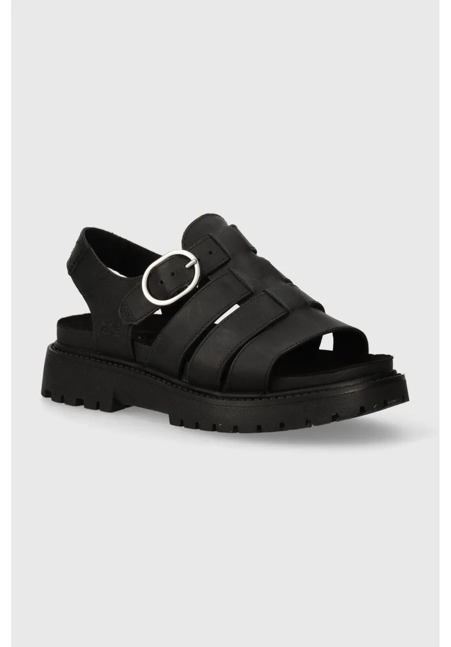 obrazek 1 Timberland sandały skórzane Clairemont Way damskie kolor czarny na platformie TB0A635VW021