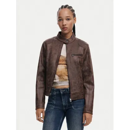 Zdjęcie Desigual Kurtka skórzana 25SWEW46 Brązowy Regular Fit