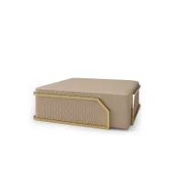 Picture Italian classic pouffe made of quilted leather - Bianchini