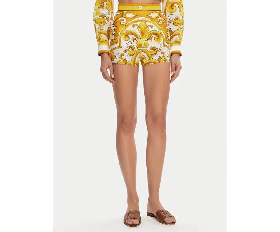 obrazek 1 Dolce&Gabbana Szorty materiałowe FTBVIT FI5JV Żółty Regular Fit