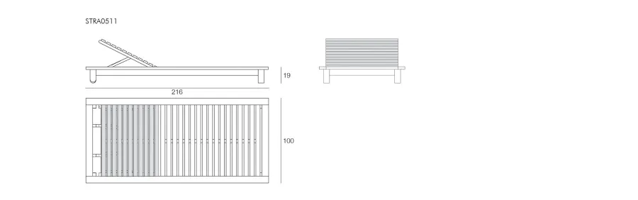 obrazek 5 Leżak na kółkach Saint Raphael wykonany z naturalnego drewna tekowego