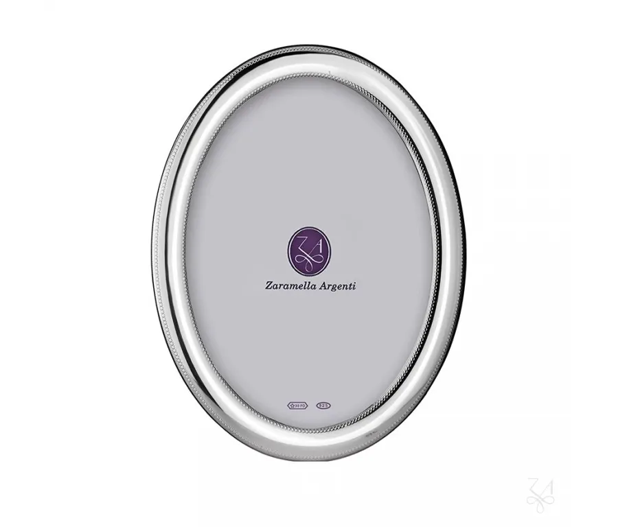 obrazek 1 Luksusowa owalna srebrna ramka na zdjęcia 6×9 cm Saint Michel - Zaramella Argenti