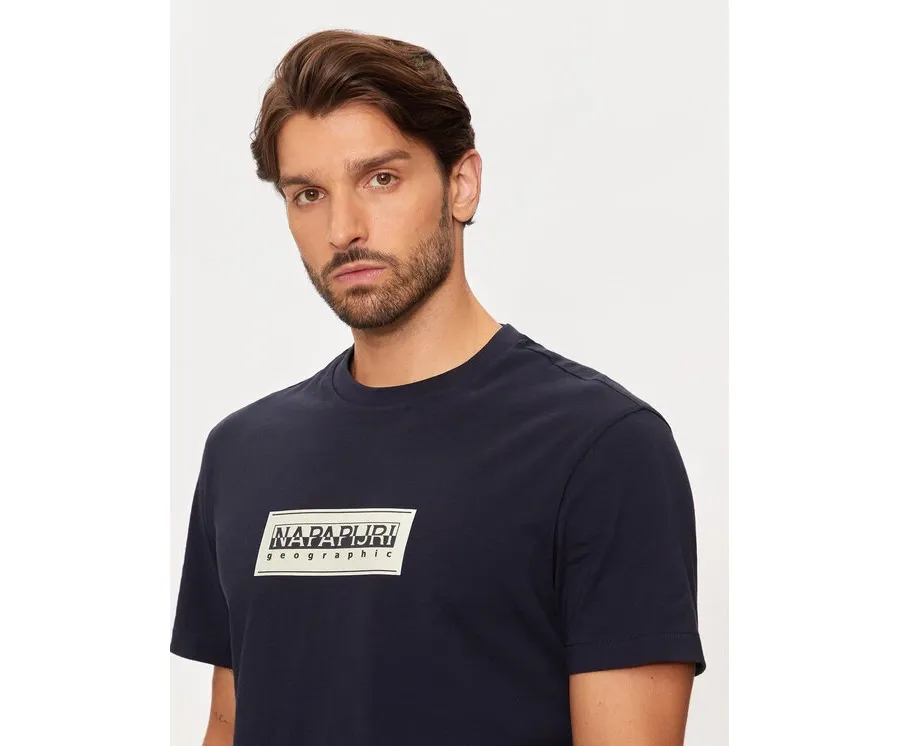 obrazek 1 Napapijri T-Shirt S-box Logo NP0A4I3L Granatowy Regular Fit
