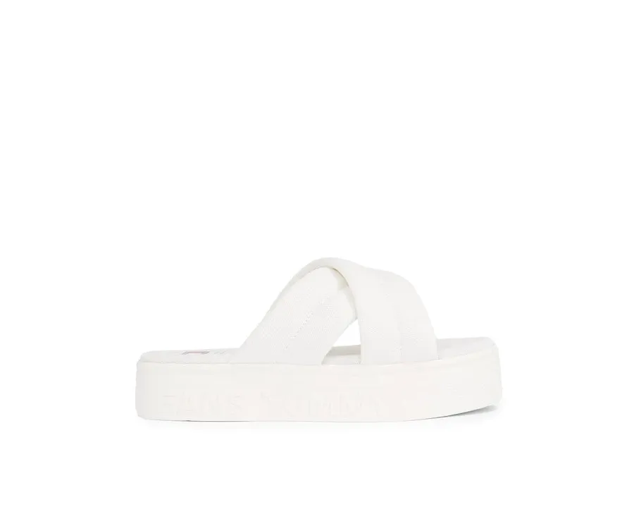 obrazek 1 Tommy Jeans Klapki Tjw Lettering Flatform Sandal EN0EN02465 Écru