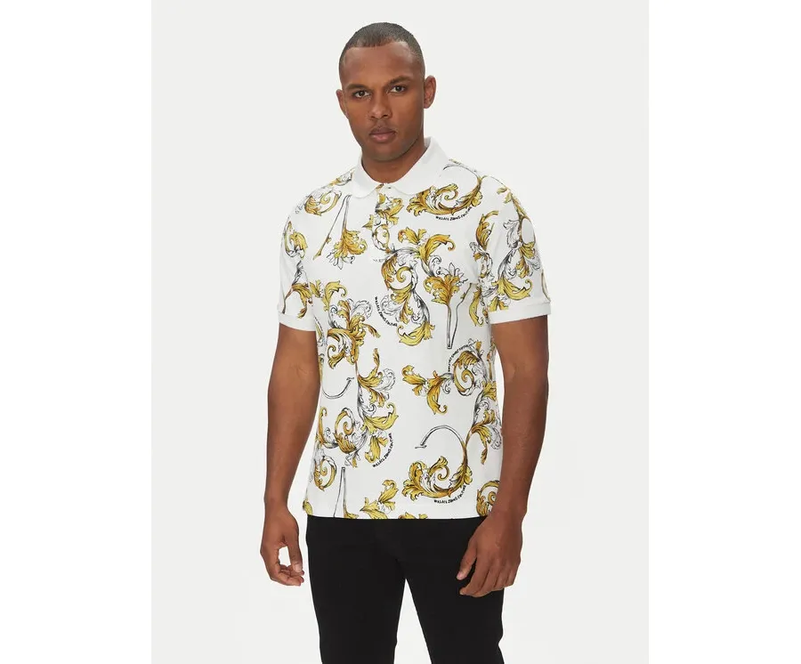obrazek 1 Versace Jeans Couture Polo 78GAG6S0 Biały Regular Fit