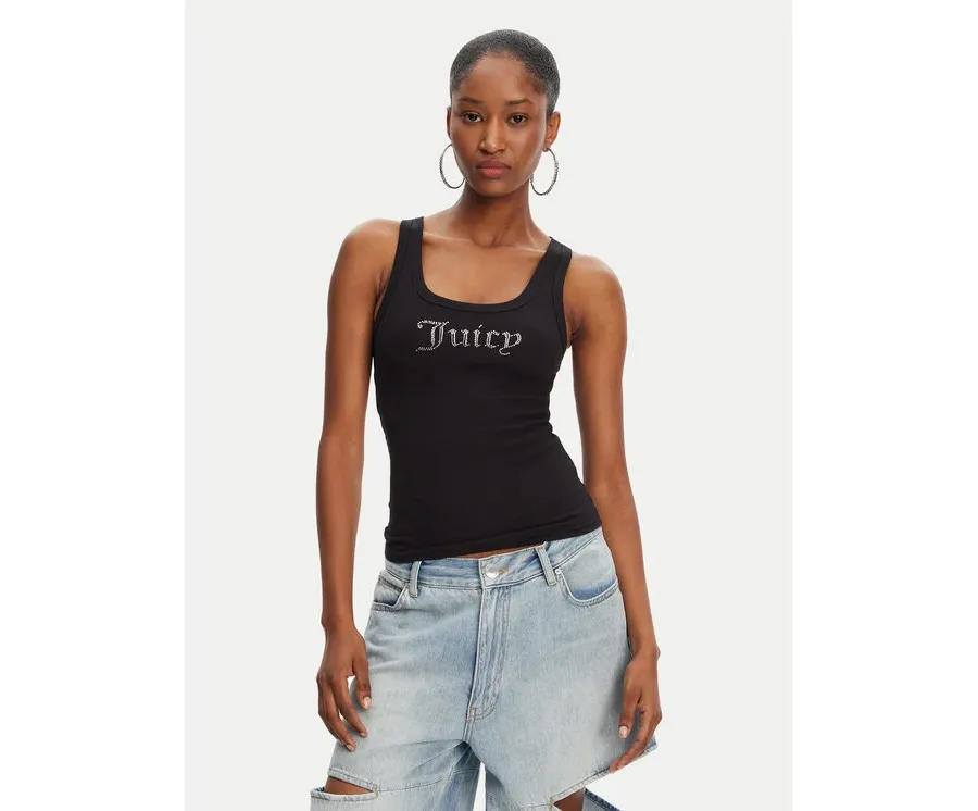 obrazek 1 Juicy Couture Top Racer JCWLV125305 Czarny Slim Fit