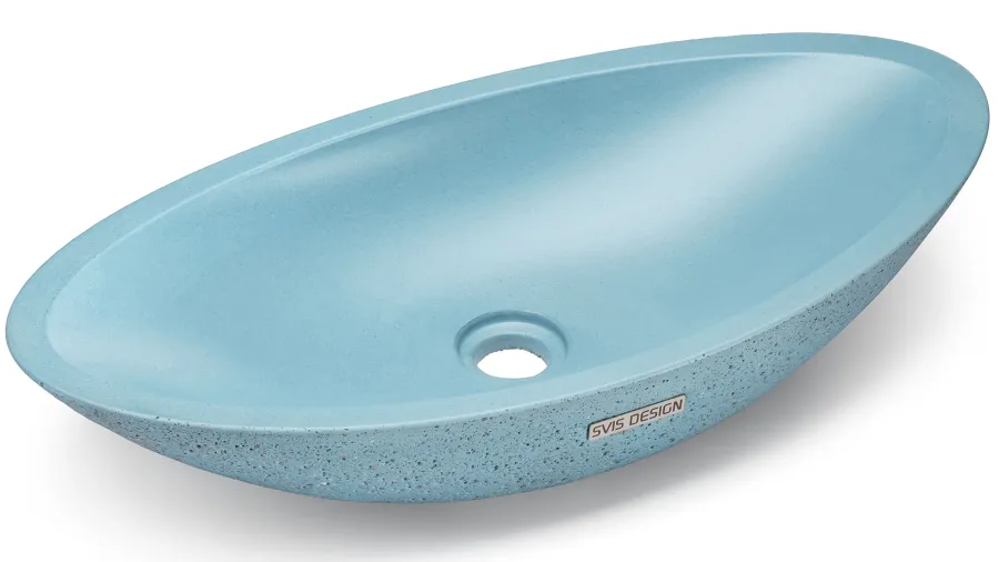 obrazek 2 Ekskluzywna umywalka 60 cm ORION SANDBLASTED – średni kobaltowy, bez dekoru, bez lakieru