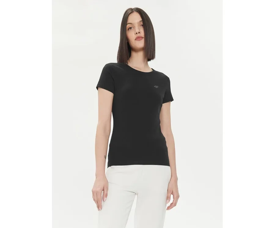 obrazek 1 4F T-Shirt 4FWSS24TTSHF1161 Czarny Slim Fit