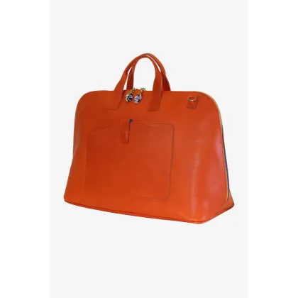 Zdjęcie Ekskluzywna pomarańczowa torba wykonana ze skóry - Terrida