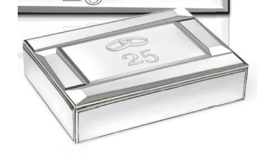 obrazek 1 Ekskluzywne srebrne pudełko 10х15х4 cm na 25 rocznicę ślubu