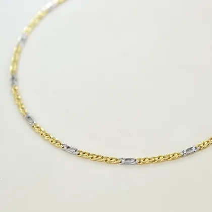 Zdjęcie Łańcuszek męski 18-karatowego żółtego i białego złota - 48 cm