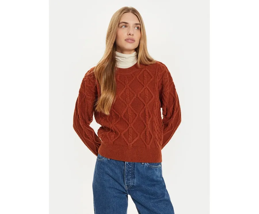 obrazek 1 Wrangler Sweter 112356473 Brązowy Regular Fit