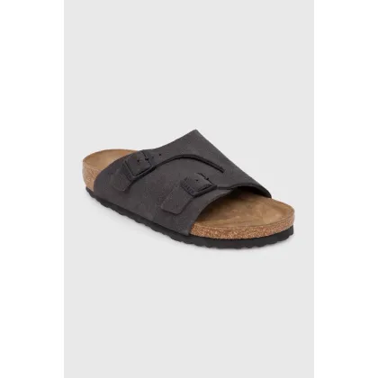 Zdjęcie Birkenstock klapki zamszowe Zürich damskie kolor szary 1028547