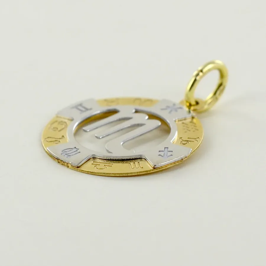 obrazek 2 Zawieszka znak zodiaku Skorpion z białego i żółtego złota