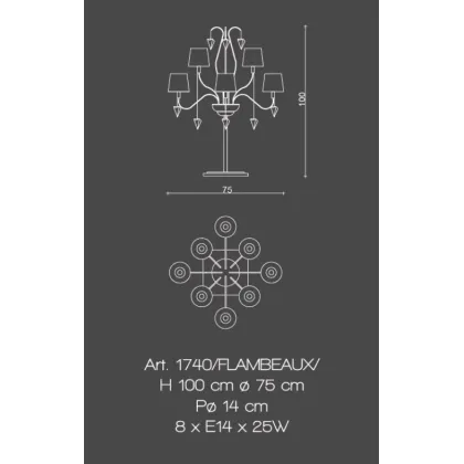 Picture Stylish lamp made of polished brass with cut crystal shades – Il Paralume Marina