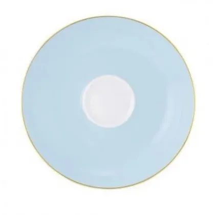Zdjęcie Luksusowy porcelanowy 13,5-centymetrowy spodek zdobiony niebiesko złotym zdobieniem – Tettau