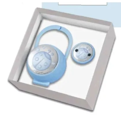 Picture A unique set - a pink clip and a pacifier holder