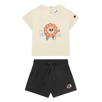 Zdjęcie Champion Komplet t-shirt i spodenki 405117 Beżowy Regular Fit