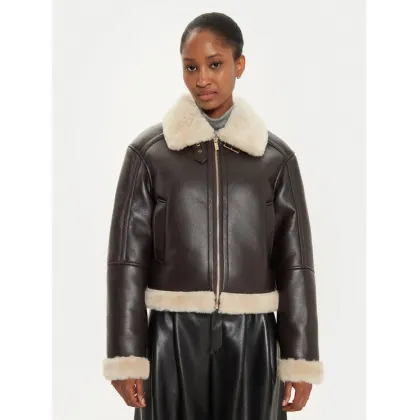 Zdjęcie Fracomina Kurtka z imitacji skóry FS24WC4004O42001 Brązowy Regular Fit