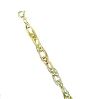 Picture Wonderful twisted chain bracelet with polished and knurled oval links