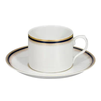 Picture A simple and elegant tea cup with a stand from the Cambridge collection - 4 pieces - Vista Alegre