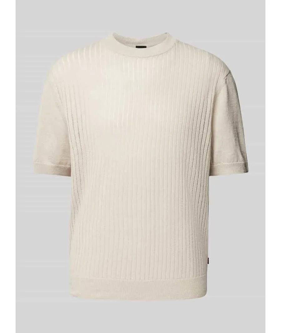 obrazek 1 T-shirt o kroju oversized z mieszanki lnu model ‘Ajordino’