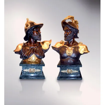 Picture Bronze sculptures of two busts of warriors - Fonderia Artistica Ruocco